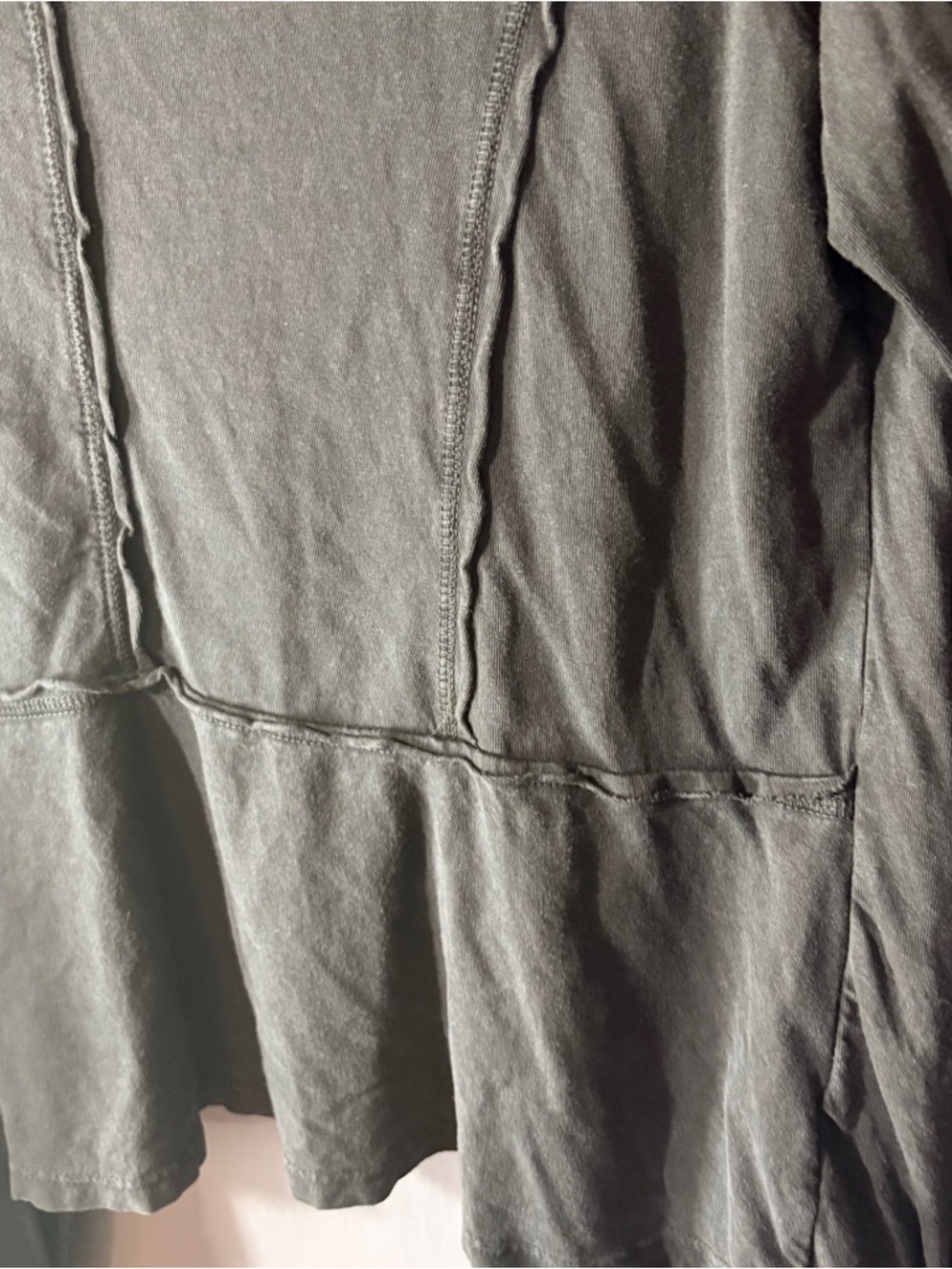 Caslon Open Cardigan M Black Cotton Linen Draped Lightweight Pockets Lagenlook - Picture 5 of 8